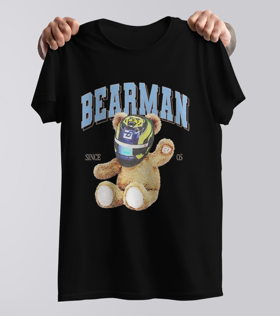 Bearman Teddy With F1 Racing Helmet T-Shirt
