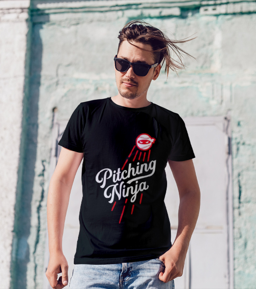 Pitching Ninja Baseball Ninja Los Angeles Dodgers MLB T-Shirt