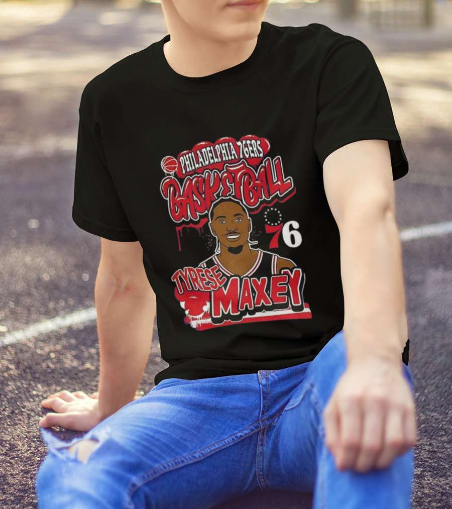 Philadelphia 76ers Basketball Tyrese Maxey 76 T-Shirt