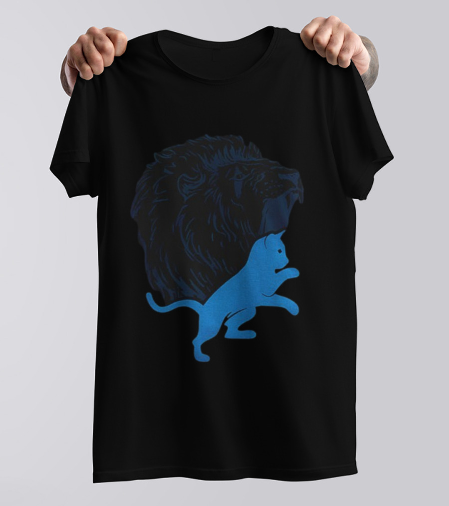 Detroit Lions National Cat Day NFL Football 2025 Iconic Lion And Cat T-Shirt