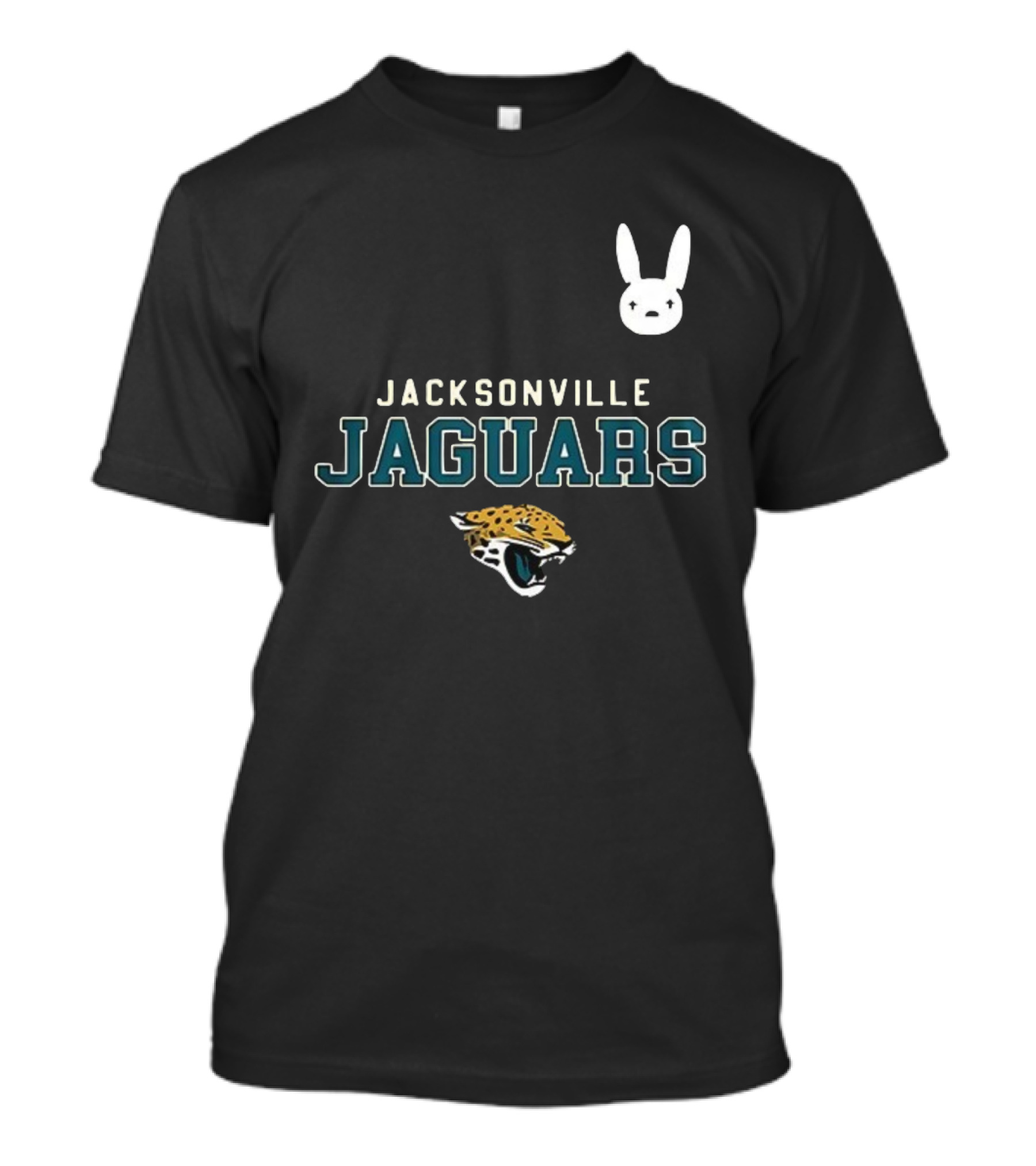 DTMF Bad Bunny Jacksonville Jaguars Collaboration With Mascot And Logo T-Shirt