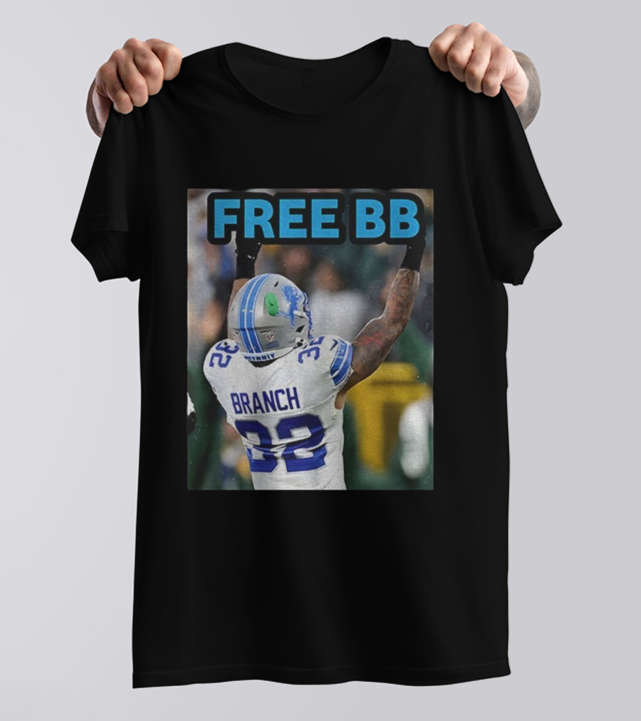 Free BB Brian Branch 32 Detroit Lions Football Fan Gear T-Shirt