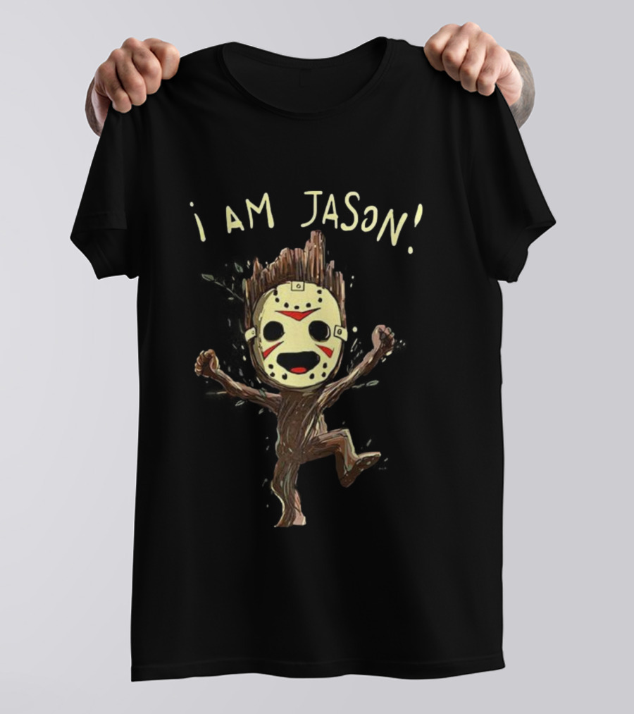 Groot I Am Jason Voorhees Funny Mask Parody T-Shirt