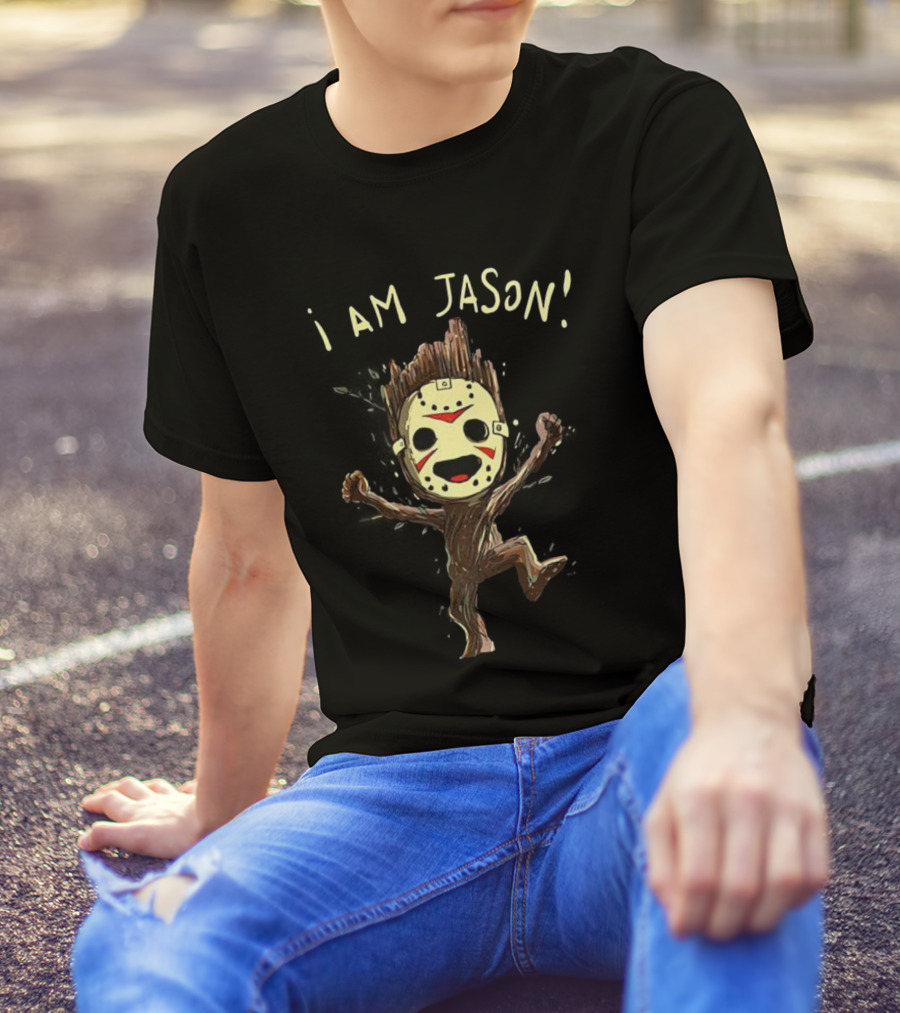 Groot I Am Jason Voorhees Funny Mask Parody T-Shirt