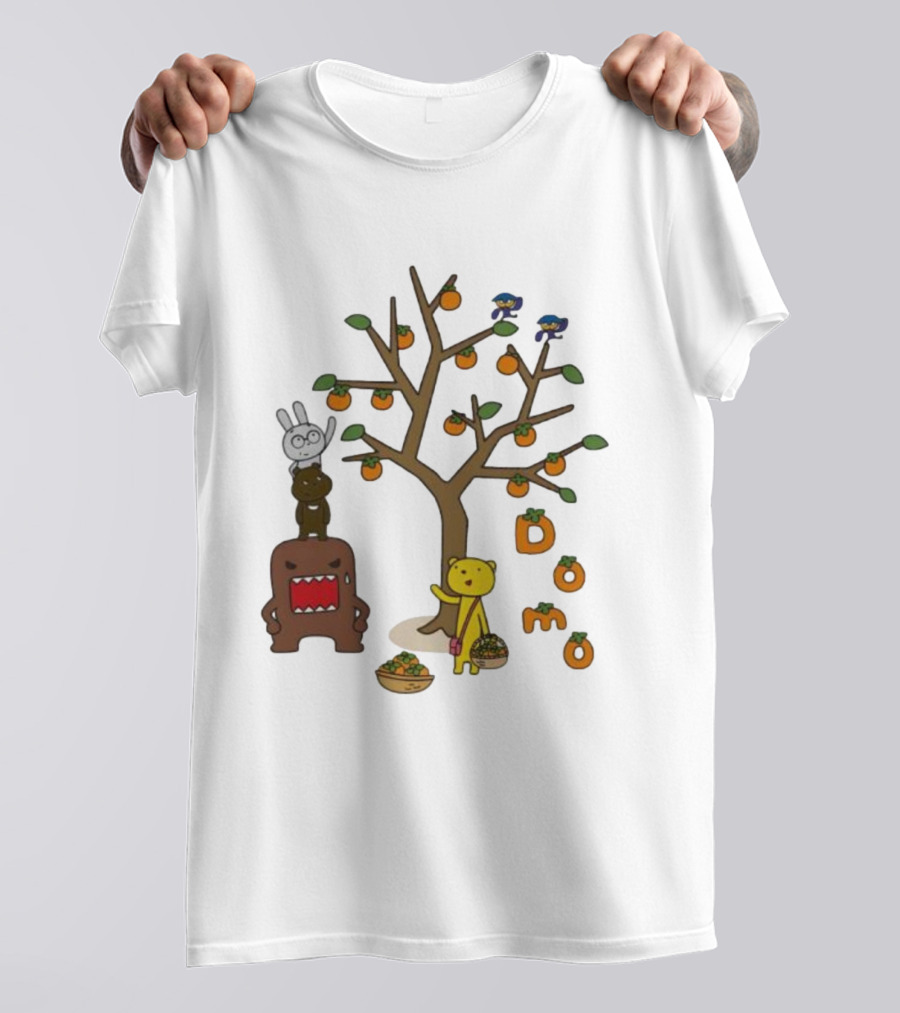 Domo Fall Harvest With Cartoon Characters And Persimmons T-Shirt