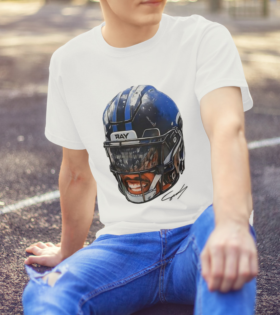 Zay Flowers Big Face Helmet Ravens Football T-Shirt
