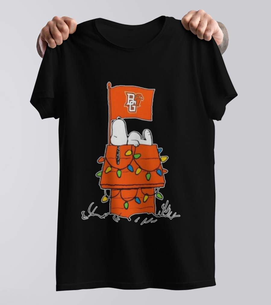 Bowling Green Falcons Snoopy Doghouse Christmas Lights T-Shirt