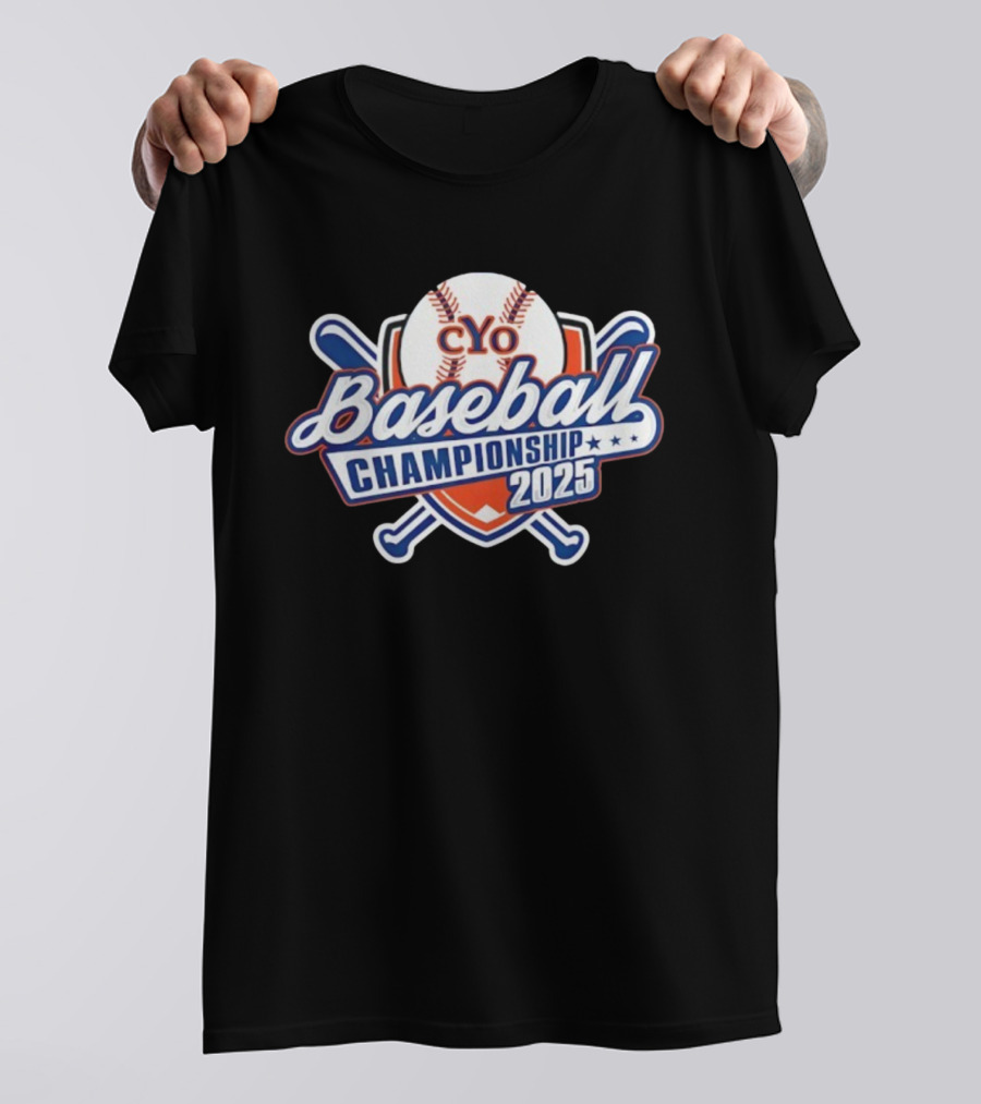 CYO Baseball Championship 2025 Bat And Ball Tournament Shield T-Shirt