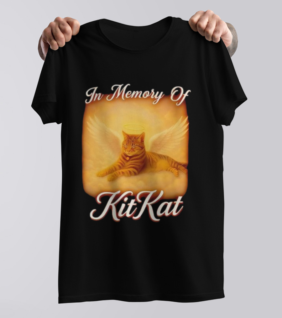 In Memory Of Kit Kat Angel Wings Halo Pet Cat Memorial T-Shirt