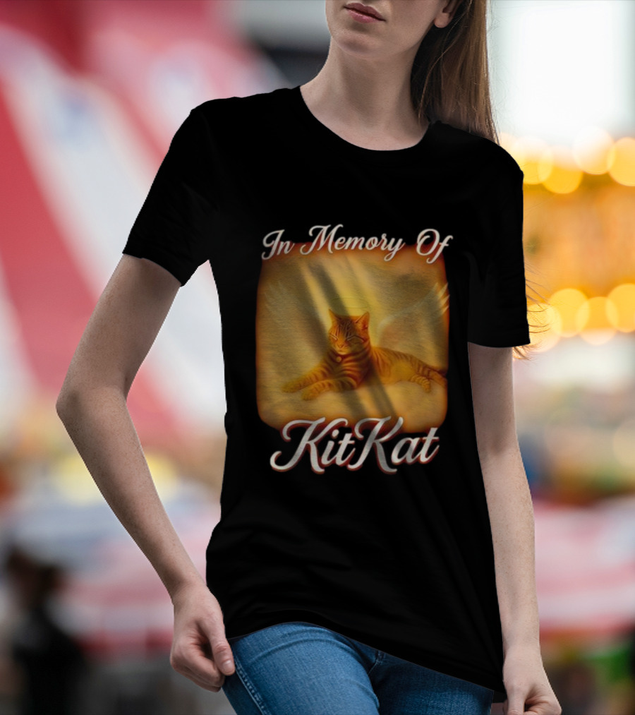 In Memory Of Kit Kat Angel Wings Halo Pet Cat Memorial T-Shirt