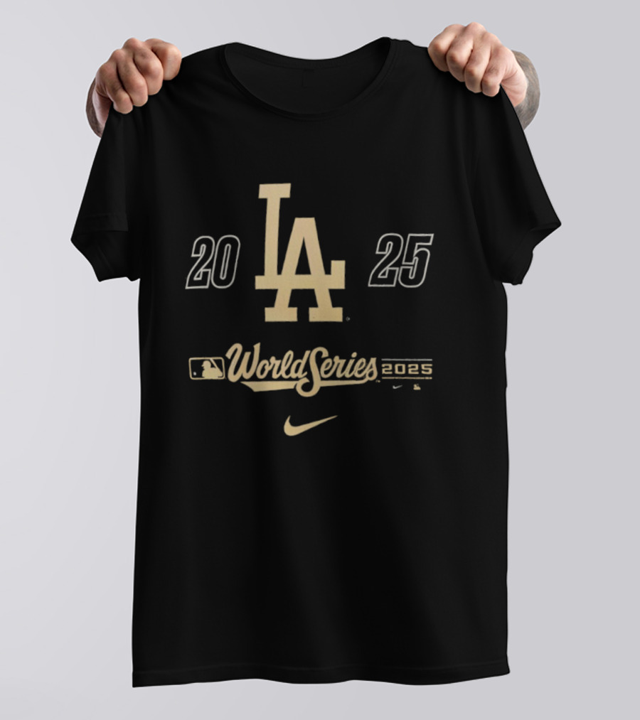 Los Angeles Dodgers 2025 World Series Nike Participant LA Logo T-Shirt