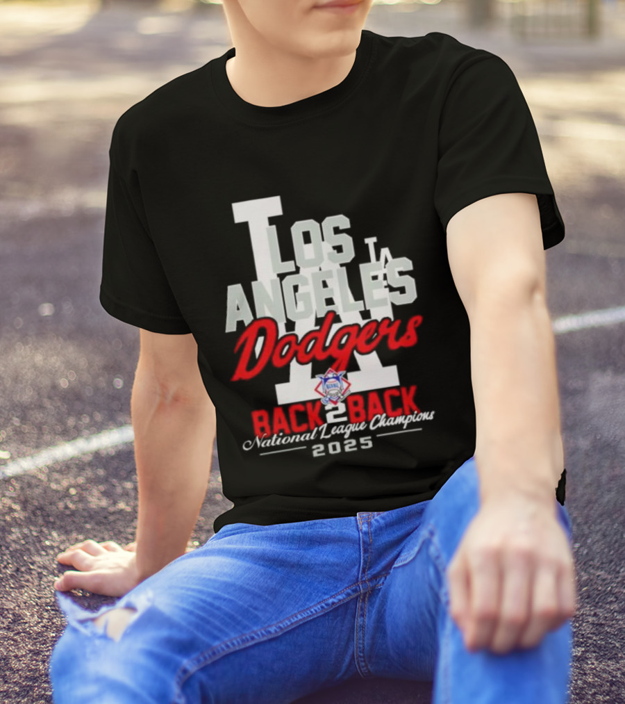 Los Angeles Dodgers Back 2 Back National League Champions 2025 T-Shirt
