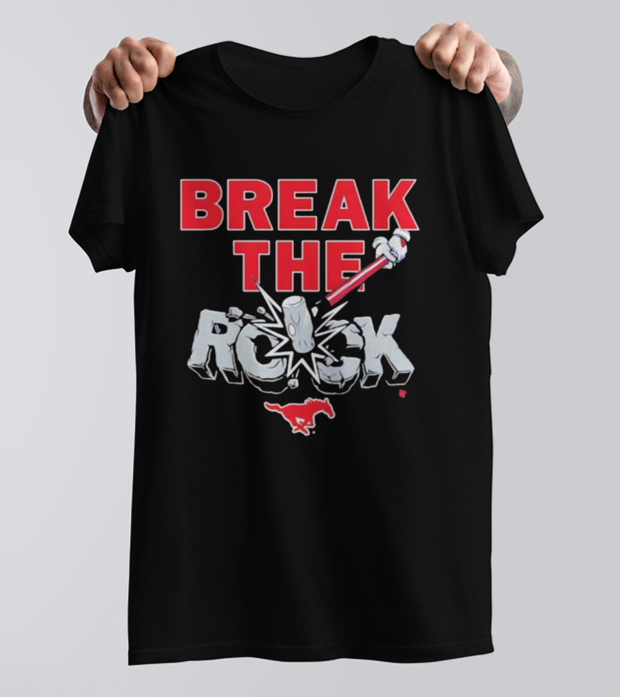 Break The Rock SMU Mustang Football Theme T-Shirt