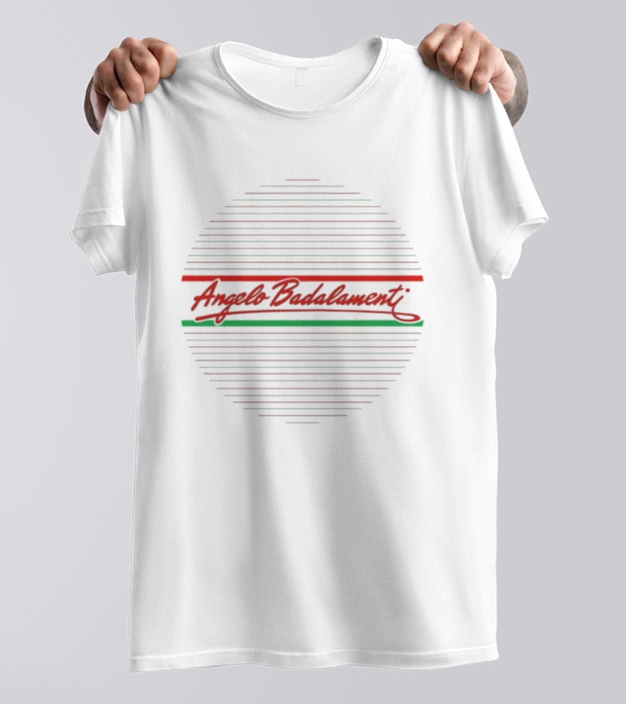 Angelo Badalamenti Red Green Stripes Circular Lines T-Shirt