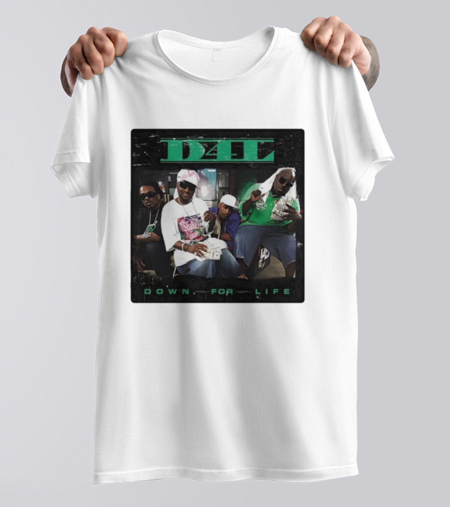 D4L Down For Life Album Cover Crew With Money And Bling T-Shirt