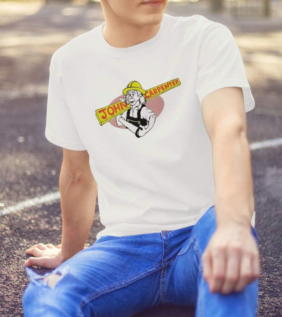 John Carpenter Worker Yellow Hard Hat Saw T-Shirt