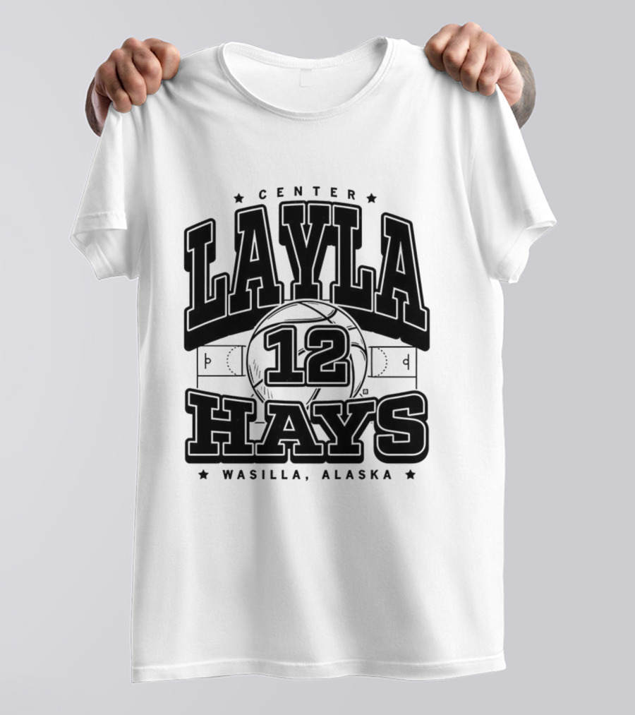 Layla Hays 12 Center Iowa State Cyclones Wasilla Alaska T-Shirt