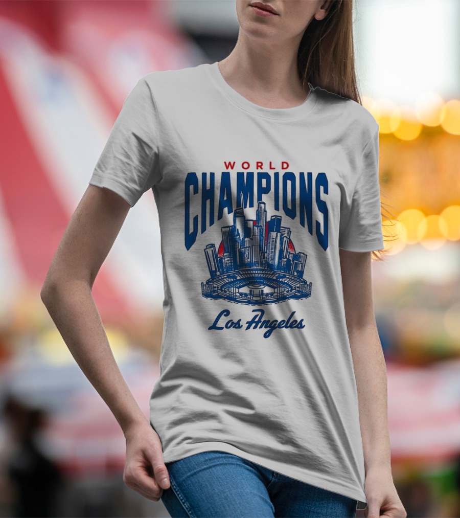 World Champions Los Angeles Dodgers Skyline 2025 T-Shirt