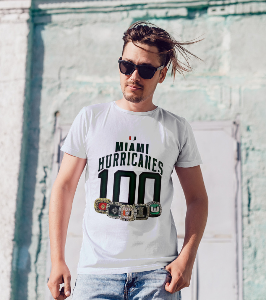 Miami Hurricanes 100 National Champions Rings T-Shirt