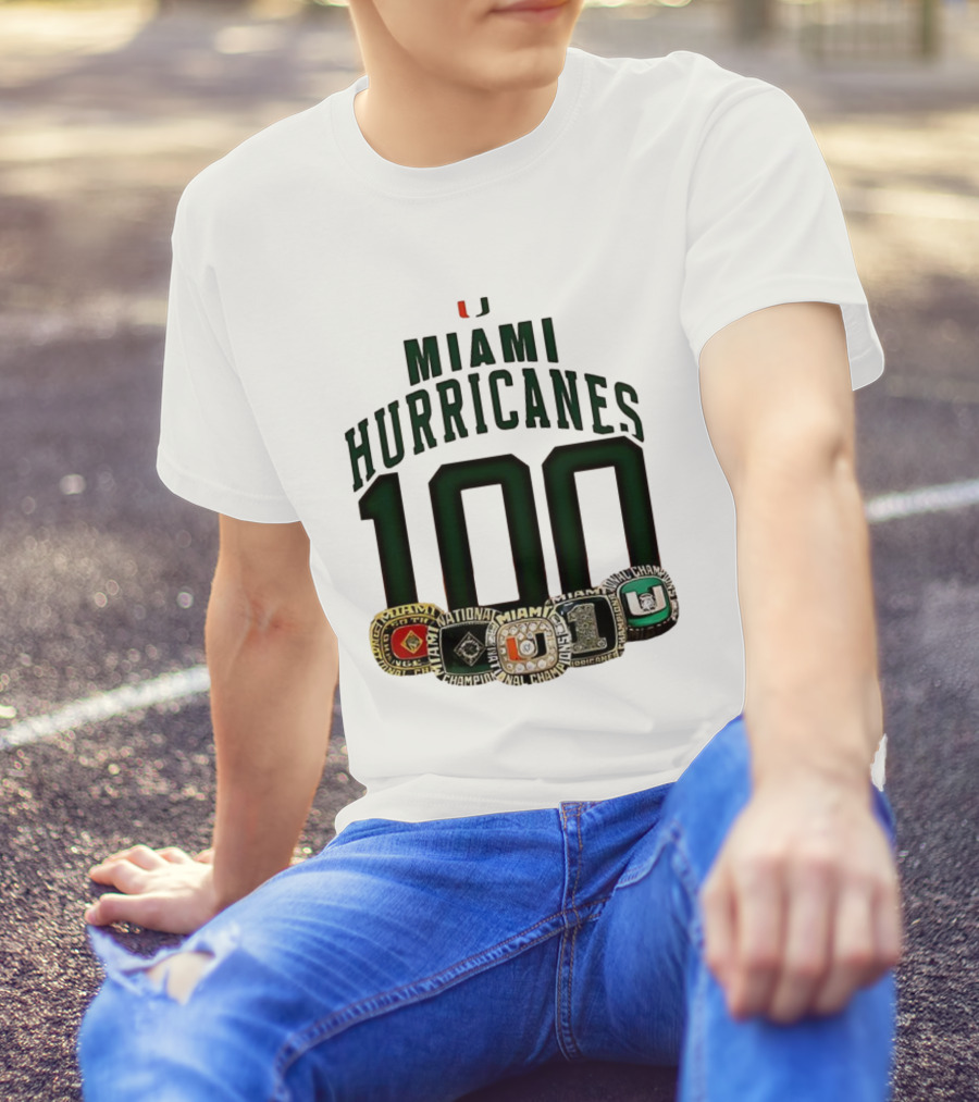 Miami Hurricanes 100 National Champions Rings T-Shirt