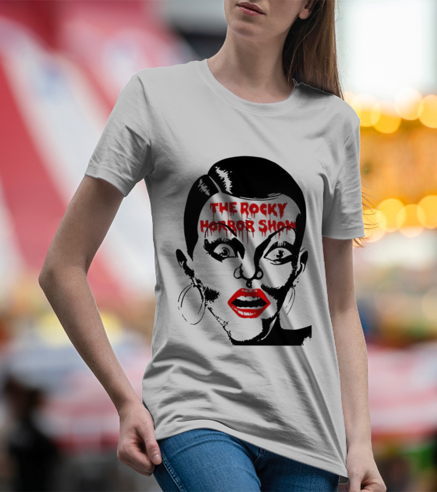 The Rocky Horror Show Dripping Text Vintage 70s Red Lips Graphic T-Shirt