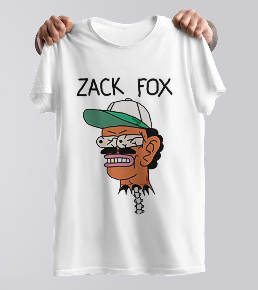 Zack Fox Bug-Eyed Head With Cap And Spinal Detail T-Shirt