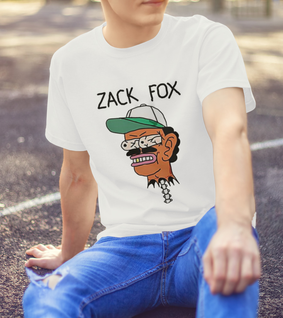 Zack Fox Bug-Eyed Head With Cap And Spinal Detail T-Shirt