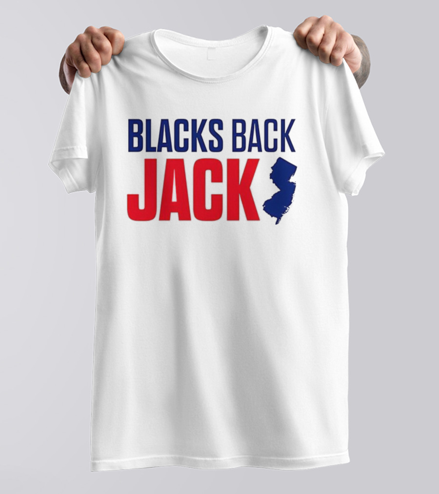 Blacks Back Jack New Jersey Map Support T-Shirt