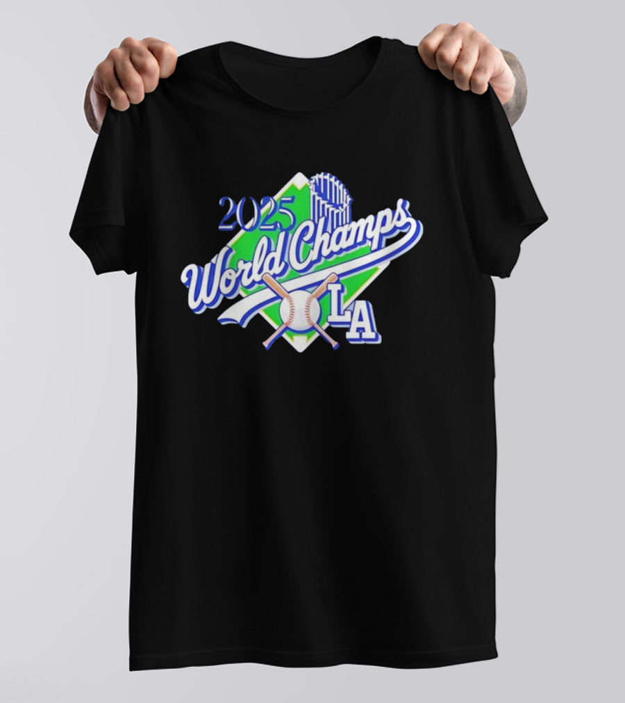 2025 World Champs LA Baseball Victory T-Shirt