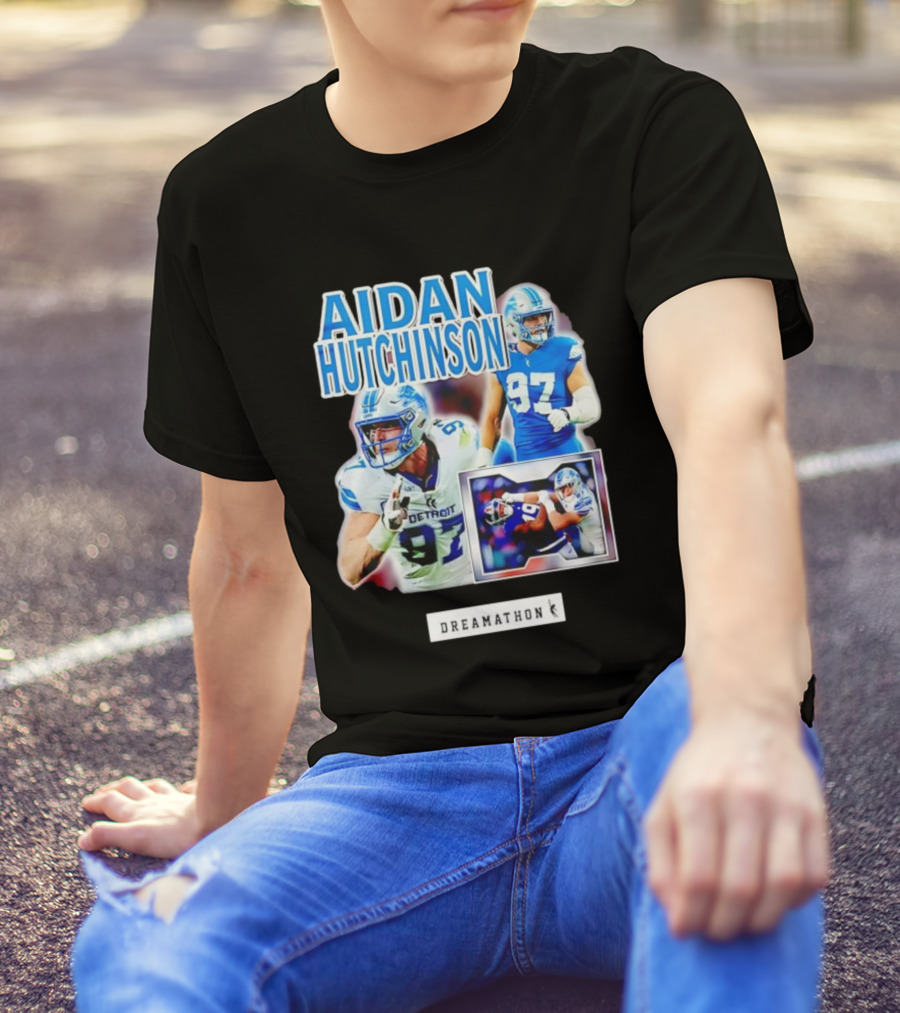 Aidan Hutchinson 97 Detroit Lions NFL Dreamathon T-Shirt