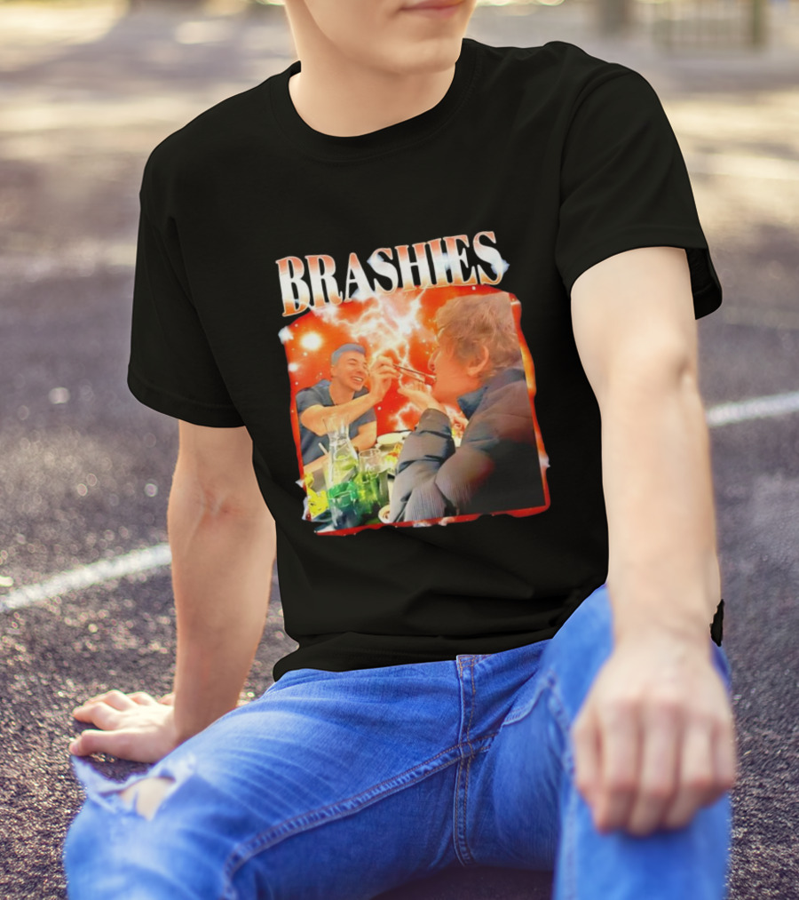 Brashies Two Man Eating With Chopsticks T-Shirt