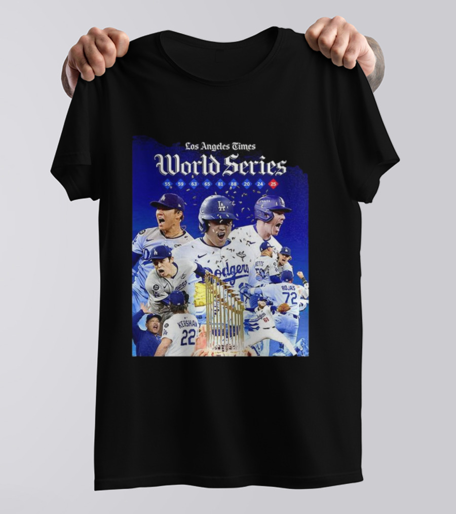 Los Angeles Dodgers World Series Champions 2025 Celebration With Iconic Moments And Championship Years T-Shirt