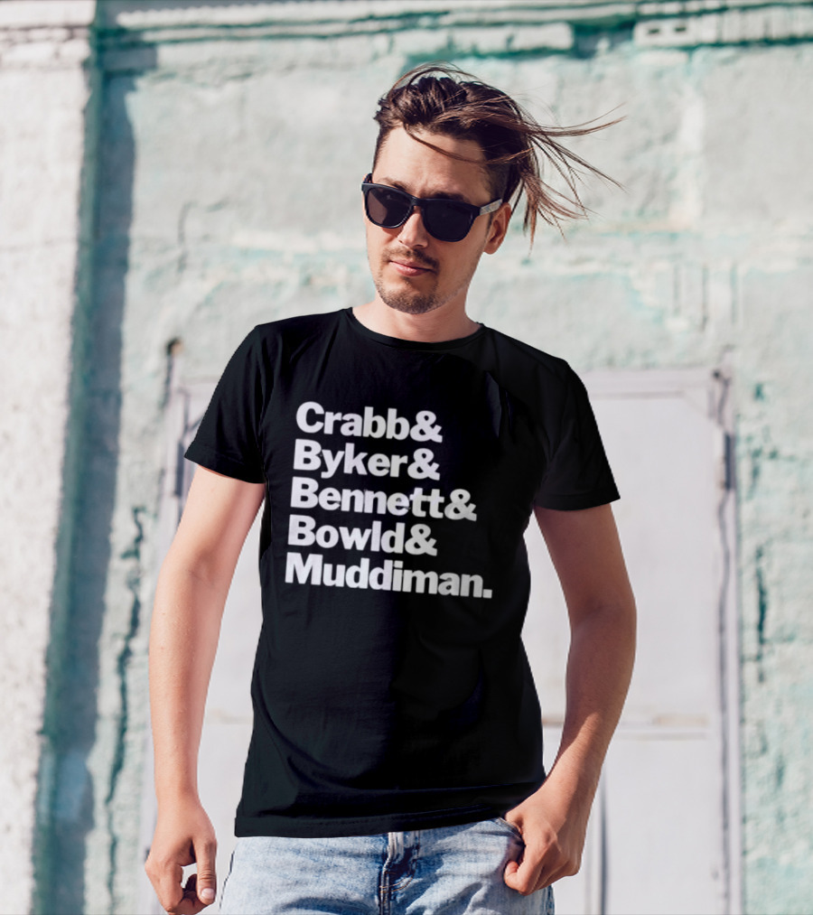 Crabb Byker Bennett Bowld Muddiman Iconic Names List T-Shirt