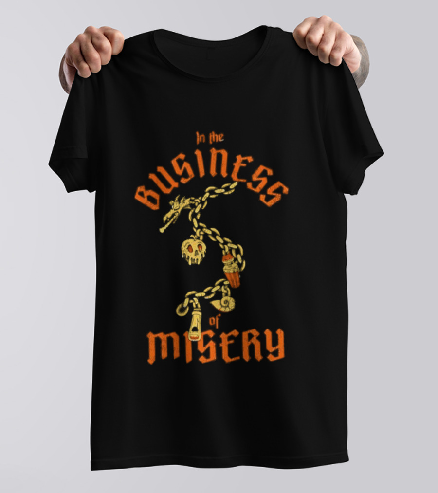 In The Business Of Misery Chain With Charms T-Shirt