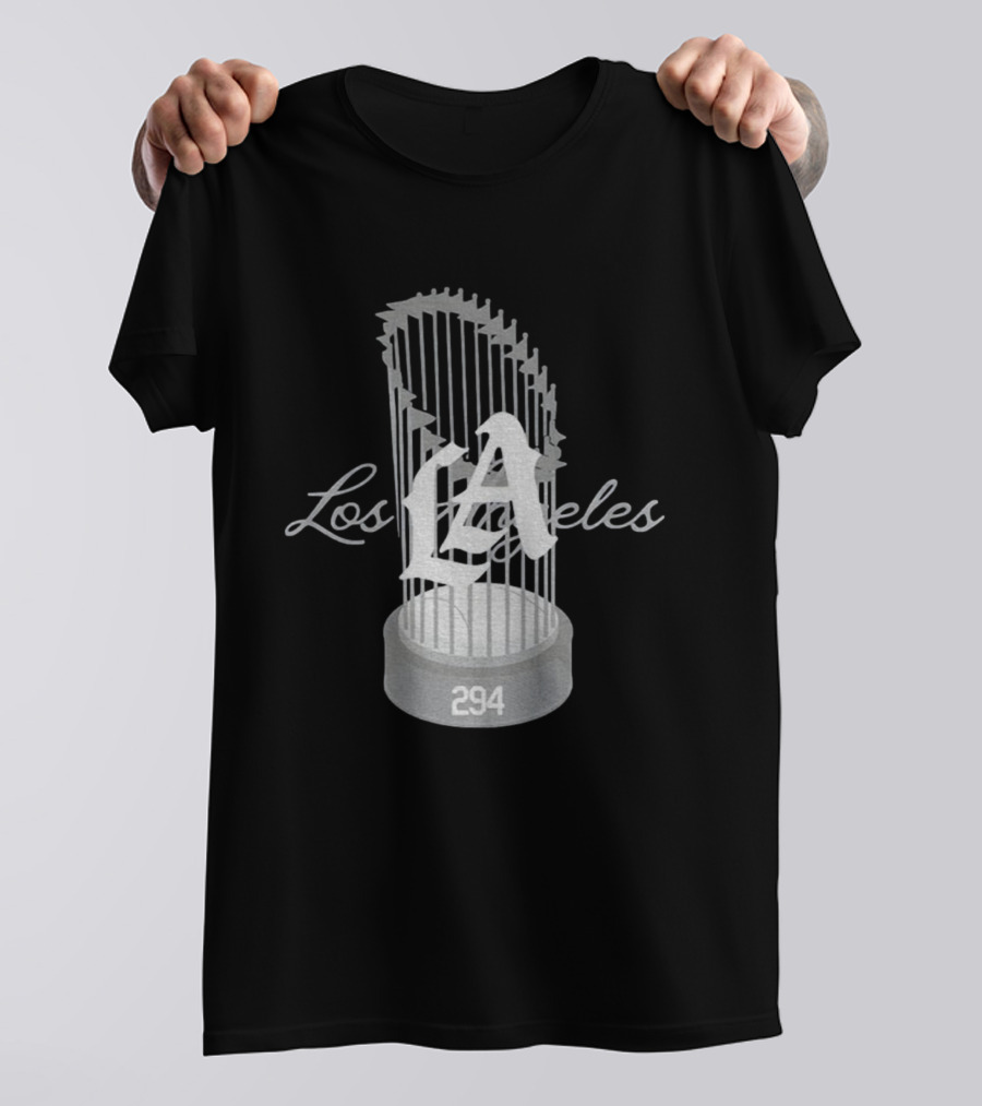 Los Angeles Dodgers LA 294 World Champs Trophy T-Shirt