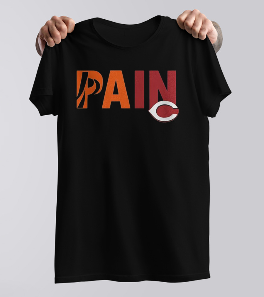 PAIN Cincinnati Reds Chicago Bears Collaboration T-Shirt