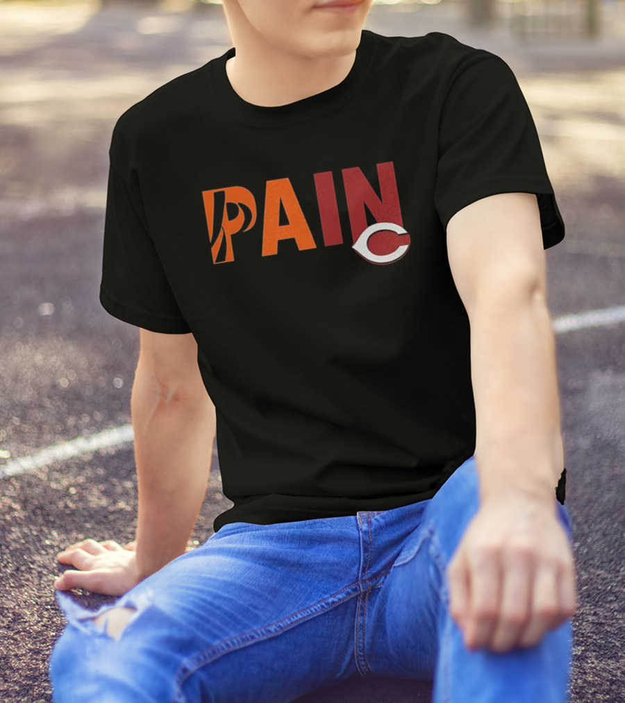 PAIN Cincinnati Reds Chicago Bears Collaboration T-Shirt