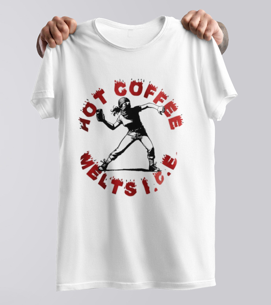 Hot Coffee Melts ICE Roller Derby Girl T-Shirt
