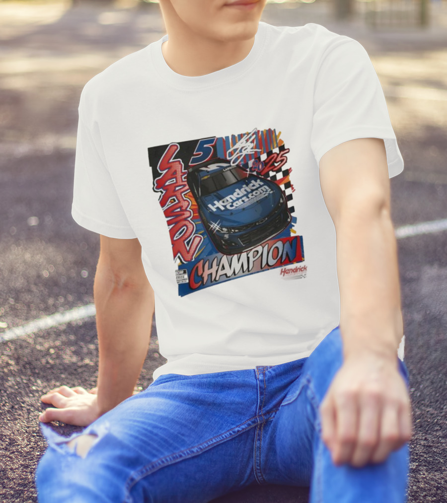 Kyle Larson 5 Champion Hendrick Cars 2025 NASCAR Cup Series T-Shirt