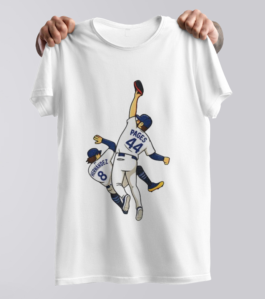 Pages Hernandez 9th Inning Catch World Series Dodgers 44 Number 8 Baseball T-Shirt