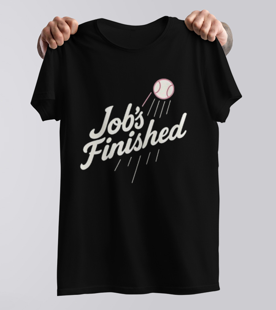 Job's Finished LA Dodgers Back To Back Champions Baseball Victory T-Shirt