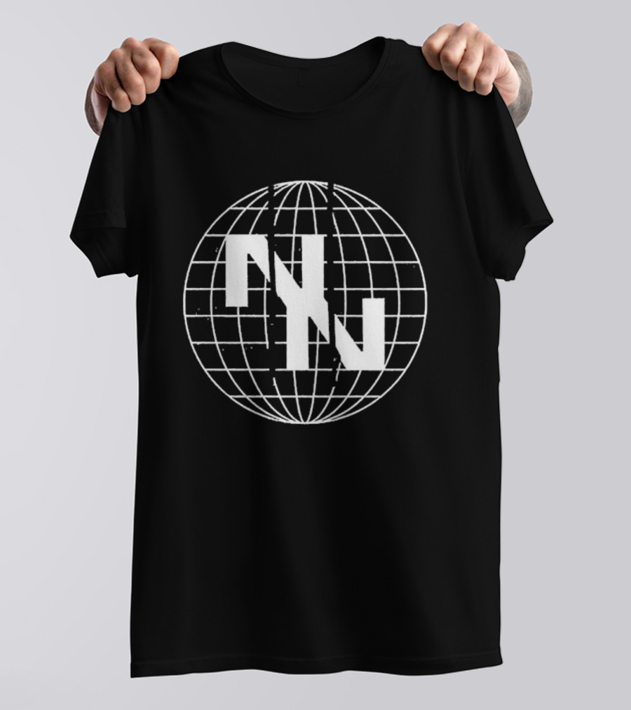 Now Now Digital World Globe Grid Overlay Design T-Shirt