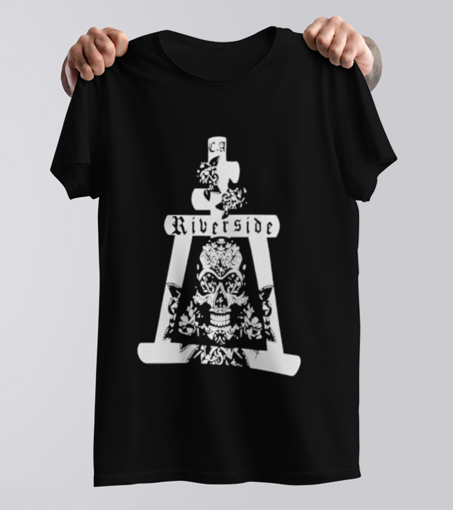 Riverside California Mission Inn Bell Skull Design T-Shirt