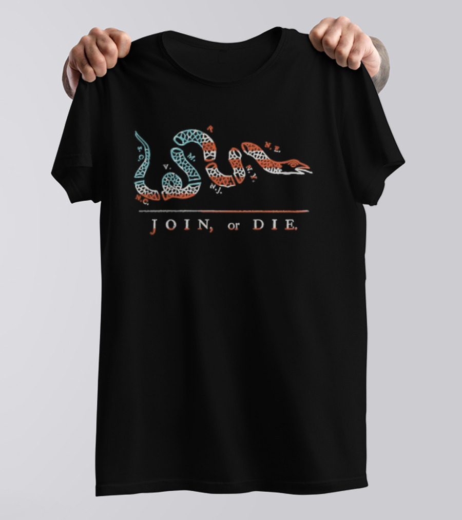 Join Or Die Patriotic Snake Flag T-Shirt