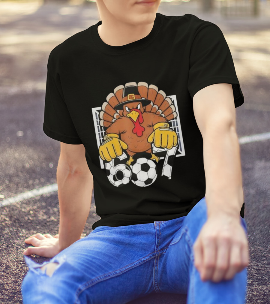 Turkey Soccer Goalie 67 Six Seven Boys Thanksgiving T-Shirt