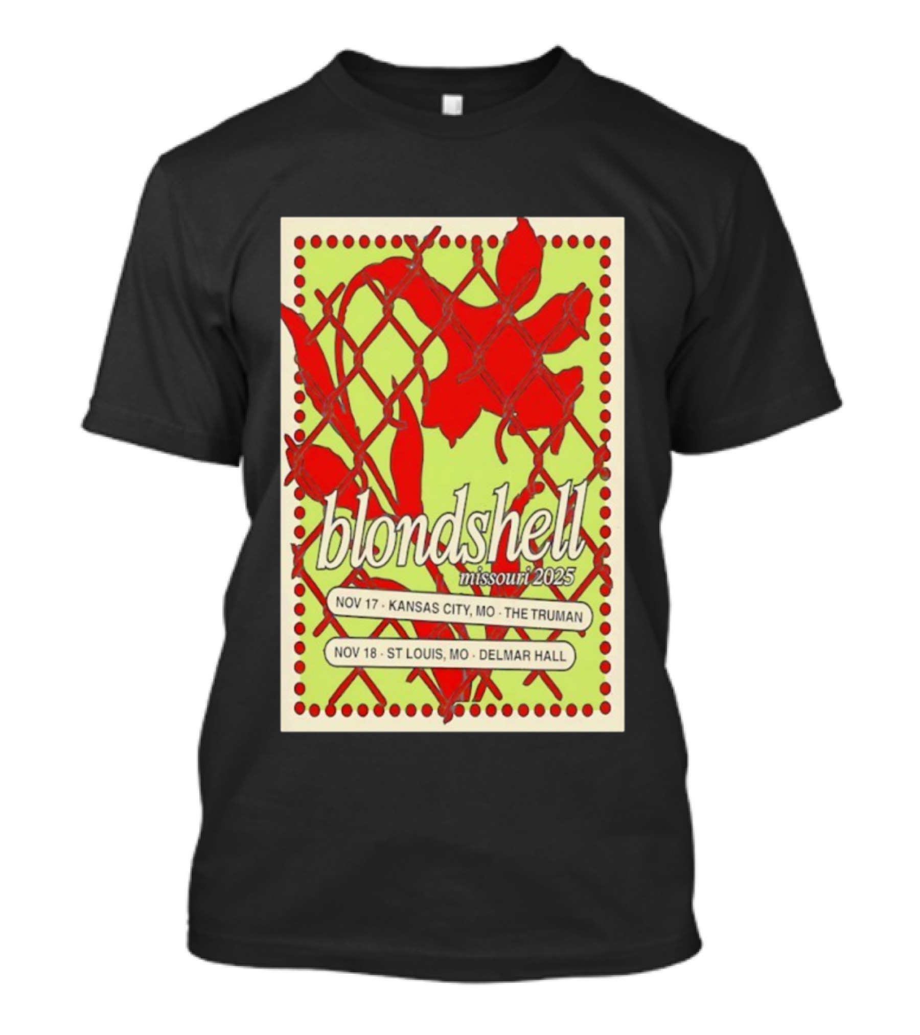 Blondshell Missouri 2025 Tour Kansas City St Louis Nov 17 The Truman Nov 18 Delmar Hall T-Shirt