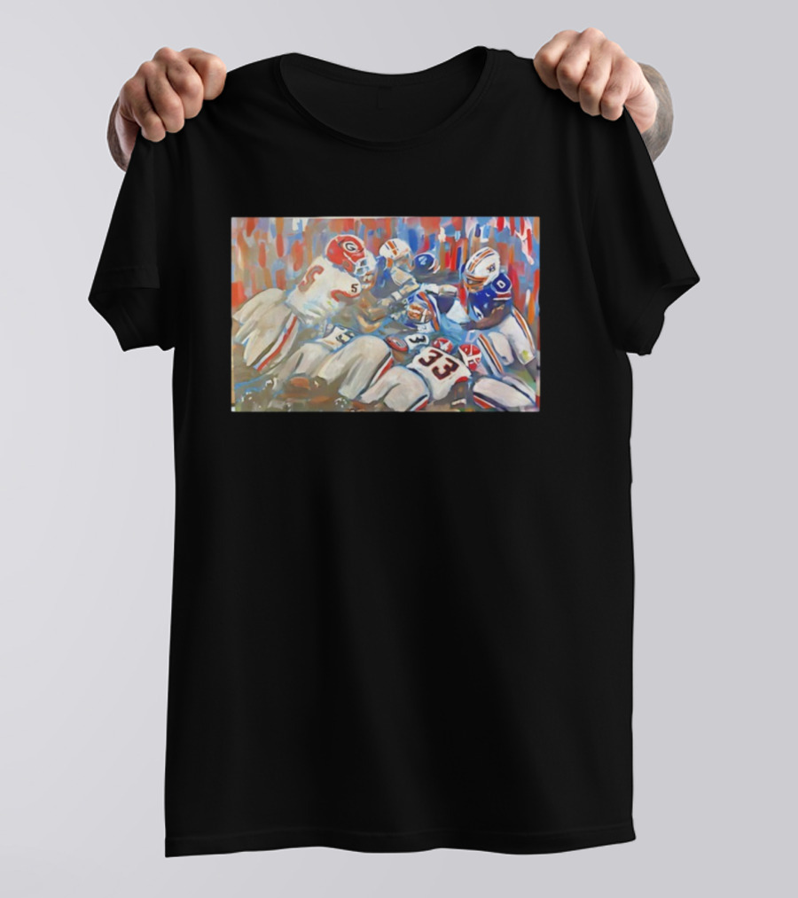 Georgia Vs Auburn Historic Gridiron Clash Power Passion And Glory In American Football Battle T-Shirt