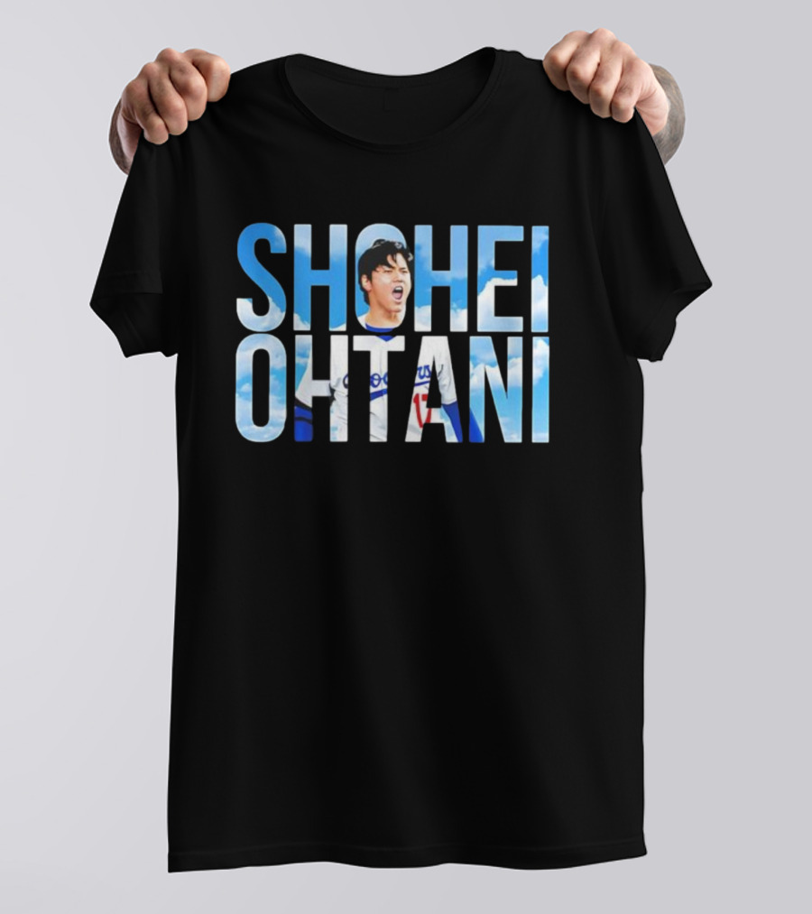 Shohei Ohtani Let's Go Dodgers With Blue Sky Letters T-Shirt
