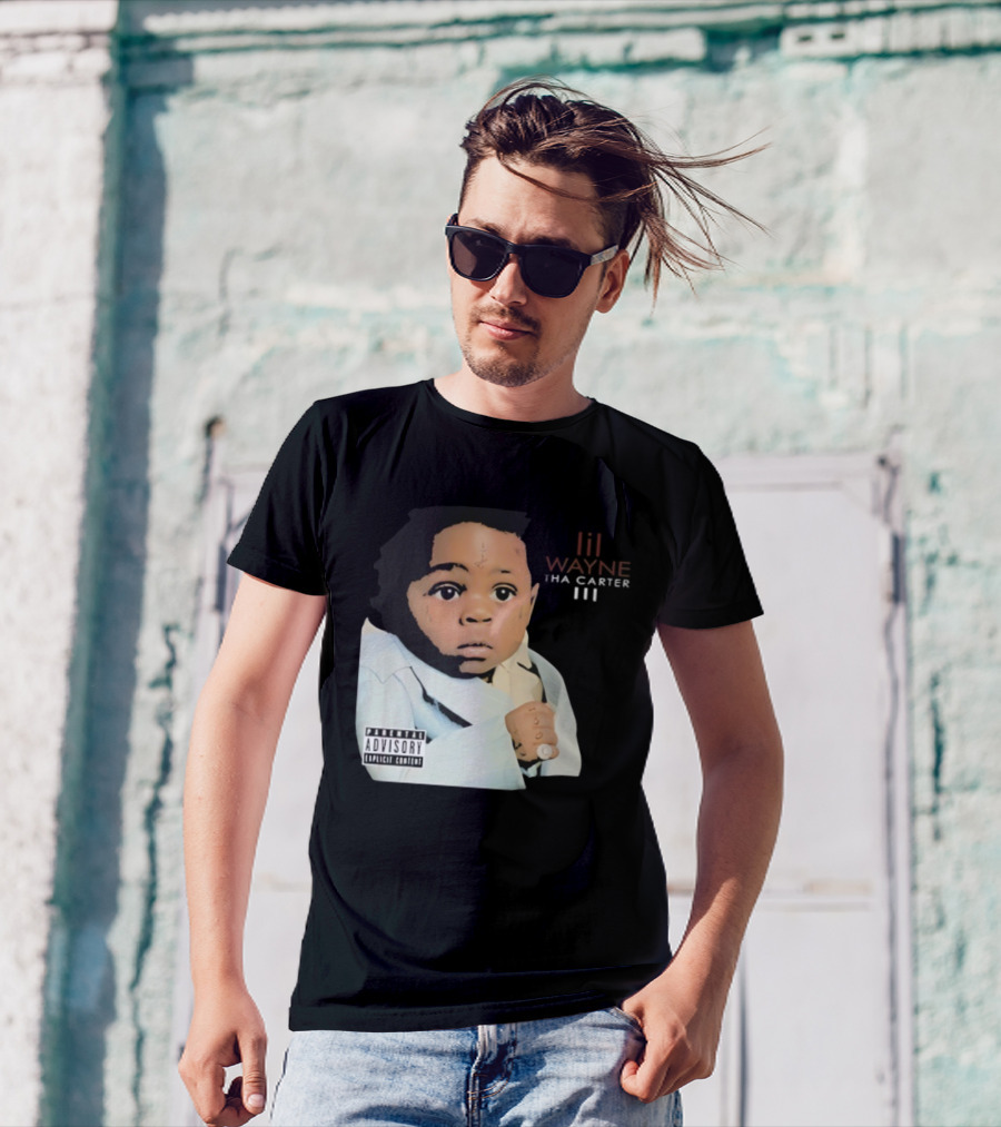 Lil Wayne Tha Carter III Album Cover Baby With Parental Advisory Explicit Content T-Shirt