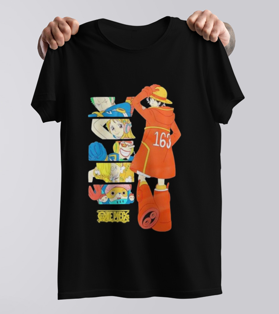 Monkey D. Luffy Firefighter Outfit With One Piece Crew Characters 163 T-Shirt